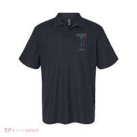 Thyroid Cancer Awareness Warrior Dragonfly Believe Hope Polo thumb 0