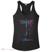 Thyroid Cancer Awareness Warrior Dragonfly Believe Hope Ladies PosiCharge Competitor Racerback Tank thumb 0