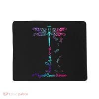 Thyroid Cancer Awareness Warrior Dragonfly Believe Hope Mousepad thumb 0