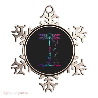Thyroid Cancer Awareness Warrior Dragonfly Believe Hope Ornament