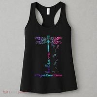 Thyroid Cancer Awareness Warrior Dragonfly Believe Hope Women's Tank Top thumb 3