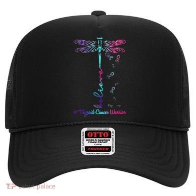 Thyroid Cancer Awareness Warrior Dragonfly Believe Hope Hat