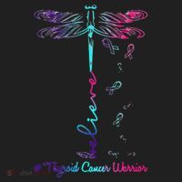 Thyroid Cancer Awareness Warrior Dragonfly Believe Hope Hat thumb 2