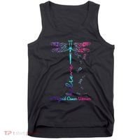 Thyroid Cancer Awareness Warrior Dragonfly Believe Hope Tank Top thumb 0
