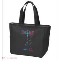 Thyroid Cancer Awareness Warrior Dragonfly Believe Hope Tote Bag thumb 3