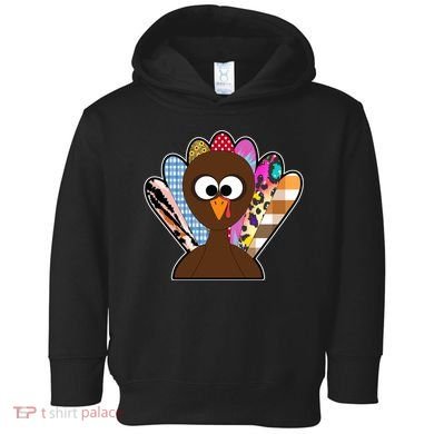Turkey Colorful Abstract Thanksgiving Toddler Hoodie