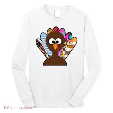 Turkey Colorful Abstract Thanksgiving Long Sleeve Shirt