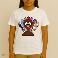 Turkey Colorful Abstract Thanksgiving T-Shirt thumb 4