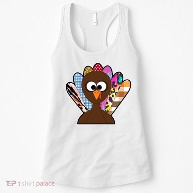 Turkey Colorful Abstract Thanksgiving Women's Tank Top