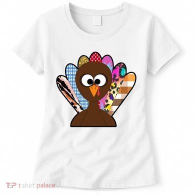 Turkey Colorful Abstract Thanksgiving Women's T-Shirt