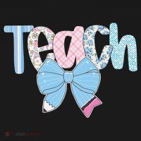 Teach Coquette Bow Teacher Happy First Day Back To School Bucket Hat thumb 4