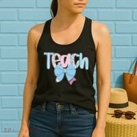 Teach Coquette Bow Teacher Happy First Day Back To School Women's Tank Top thumb 2