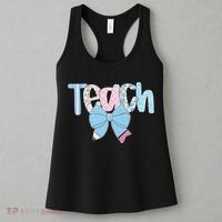 Teach Coquette Bow Teacher Happy First Day Back To School Women's Tank Top thumb 3