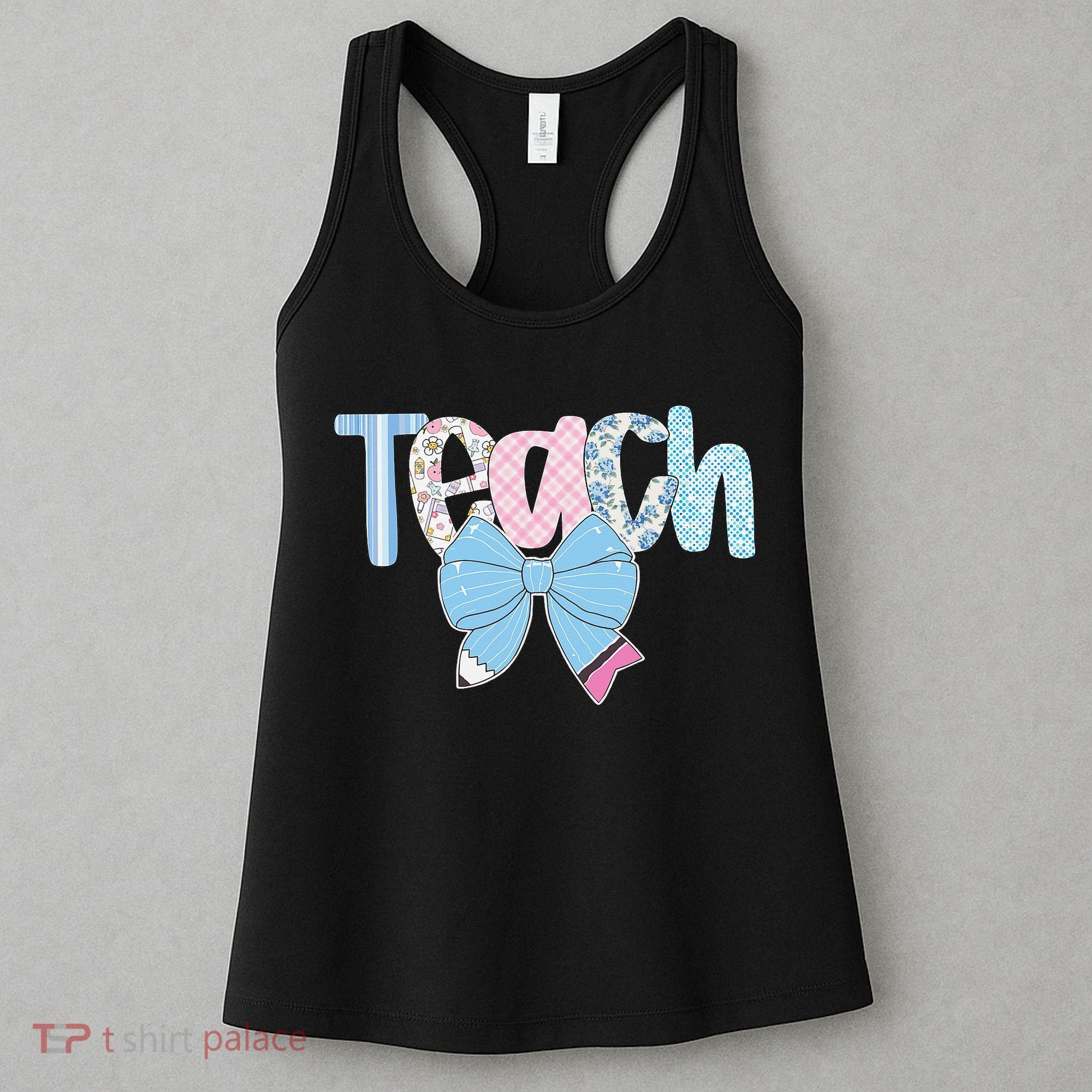 Teach Coquette Bow Teacher Happy First Day Back To School Women's Tank Top