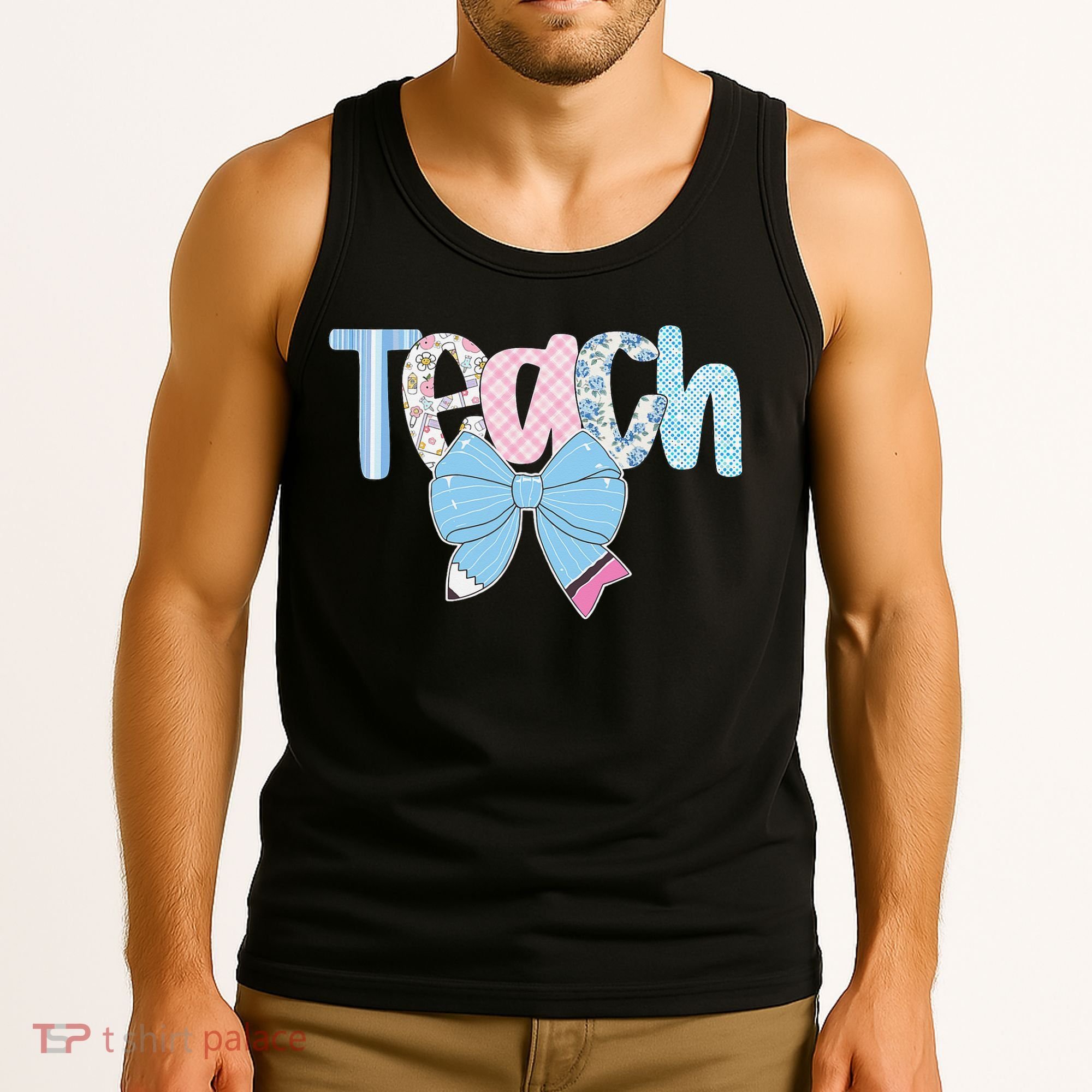 Teach Coquette Bow Teacher Happy First Day Back To School Tank Top