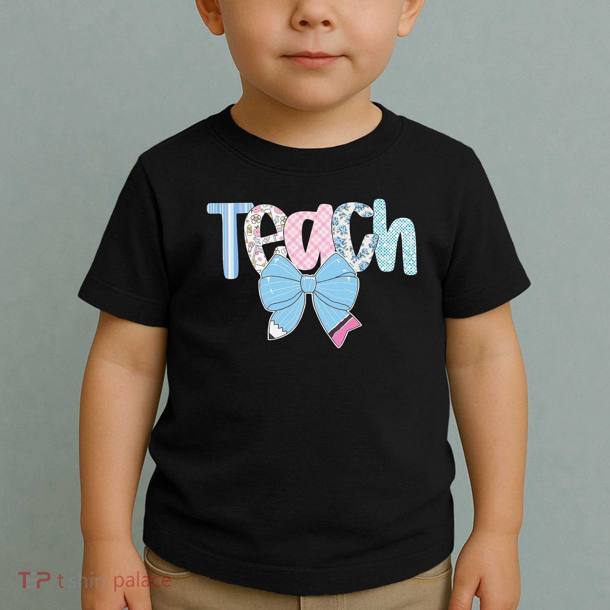 Teach Coquette Bow Teacher Happy First Day Back To School Toddler T-Shirt