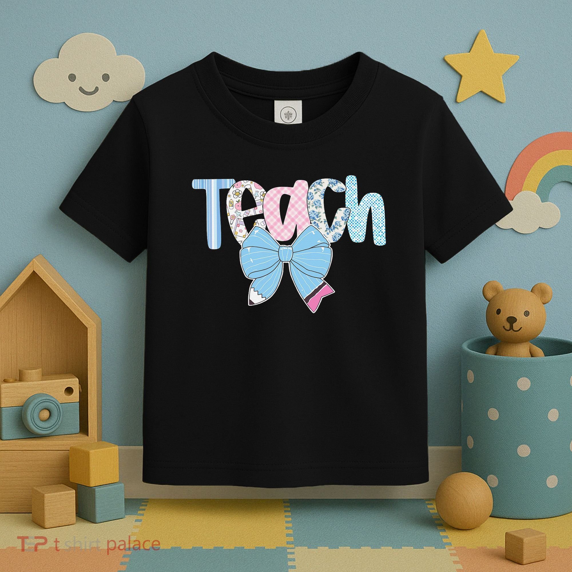 Teach Coquette Bow Teacher Happy First Day Back To School Toddler T-Shirt