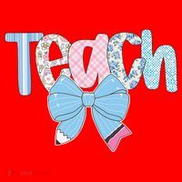 Teach Coquette Bow Teacher Happy First Day Back To School Santa Hat thumb 1