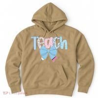 Teach Coquette Bow Teacher Happy First Day Back To School Hoodie thumb 0