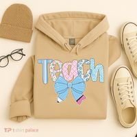 Teach Coquette Bow Teacher Happy First Day Back To School Hoodie thumb 4