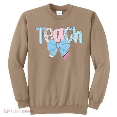 Teach Coquette Bow Teacher Happy First Day Back To School Sweatshirt