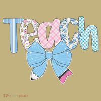 Teach Coquette Bow Teacher Happy First Day Back To School Kids T-Shirt thumb 2