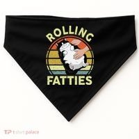 Tuxedo Cat Breed Rolling Fatties Funny Mom Dad Kitten Retro USA-Made Doggie Bandana thumb 0