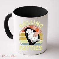 Tuxedo Cat Breed Rolling Fatties Funny Mom Dad Kitten Retro Coffee Mug thumb 0