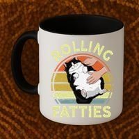 Tuxedo Cat Breed Rolling Fatties Funny Mom Dad Kitten Retro Coffee Mug thumb 2