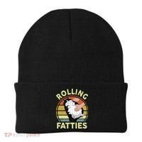 Tuxedo Cat Breed Rolling Fatties Funny Mom Dad Kitten Retro Beanie thumb 0