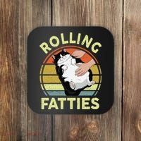 Tuxedo Cat Breed Rolling Fatties Funny Mom Dad Kitten Retro Coaster thumb 0