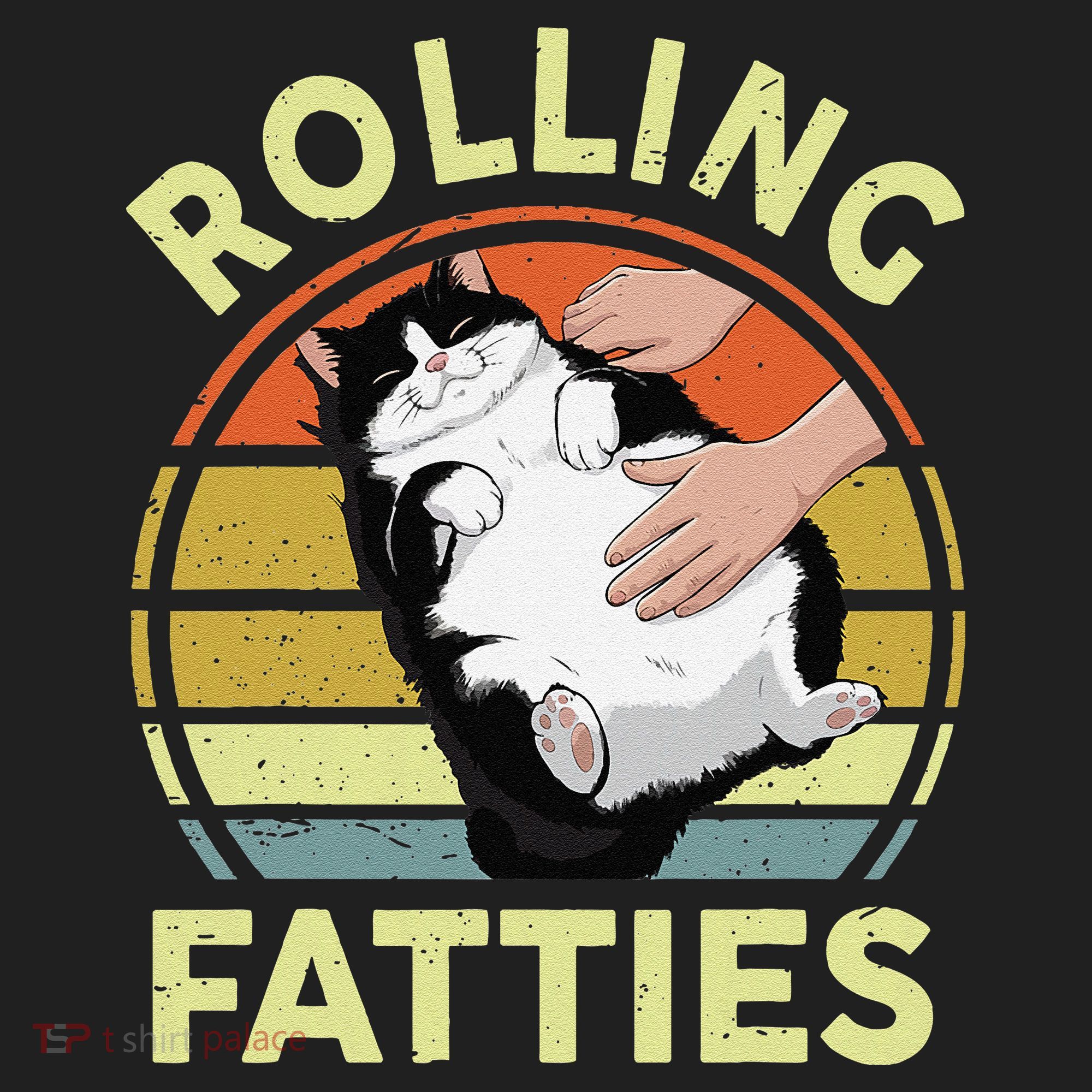 Tuxedo Cat Breed Rolling Fatties Funny Mom Dad Kitten Retro Hat