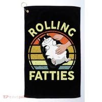 Tuxedo Cat Breed Rolling Fatties Funny Mom Dad Kitten Retro Golf Towel thumb 0
