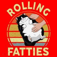 Tuxedo Cat Breed Rolling Fatties Funny Mom Dad Kitten Retro Santa Hat thumb 1