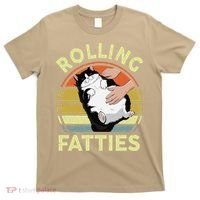 Tuxedo Cat Breed Rolling Fatties Funny Mom Dad Kitten Retro T-Shirt thumb 0