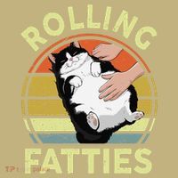 Tuxedo Cat Breed Rolling Fatties Funny Mom Dad Kitten Retro Polo thumb 2