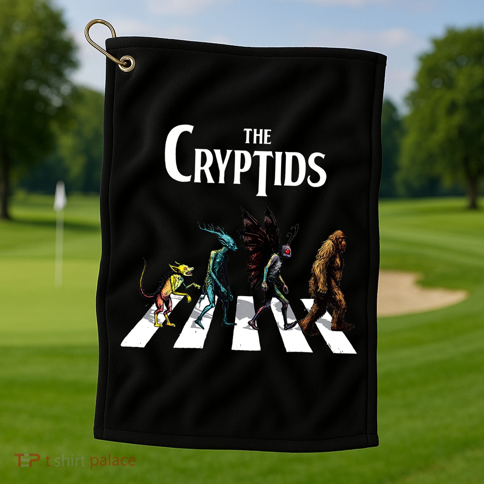 The Cryptids Bigfoot Mothman Wendigo Chupacabra Creatures Golf Towel
