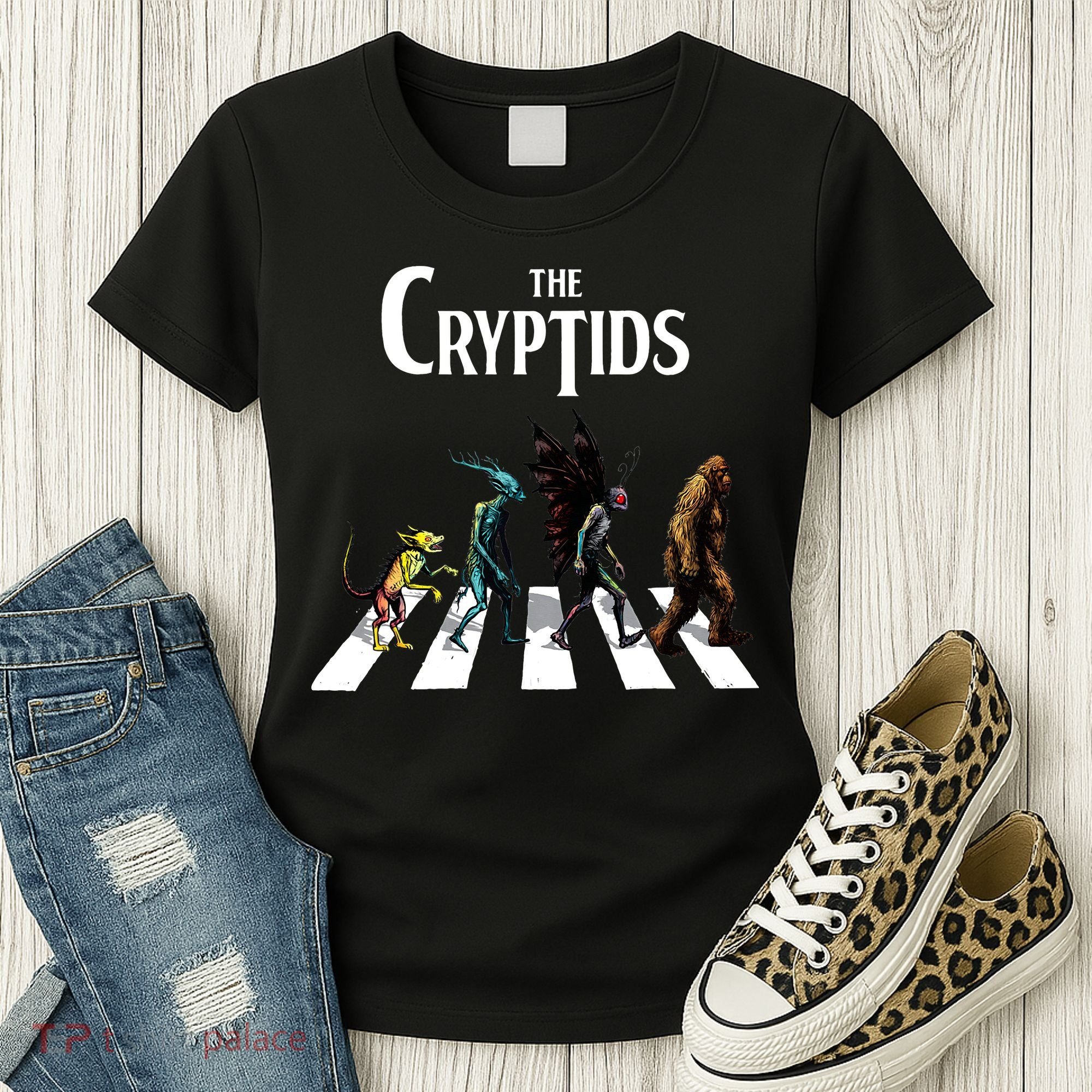 The Cryptids Bigfoot Mothman Wendigo Chupacabra Creatures Women's T-Shirt