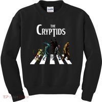 The Cryptids Bigfoot Mothman Wendigo Chupacabra Creatures Kids Sweatshirt thumb 0