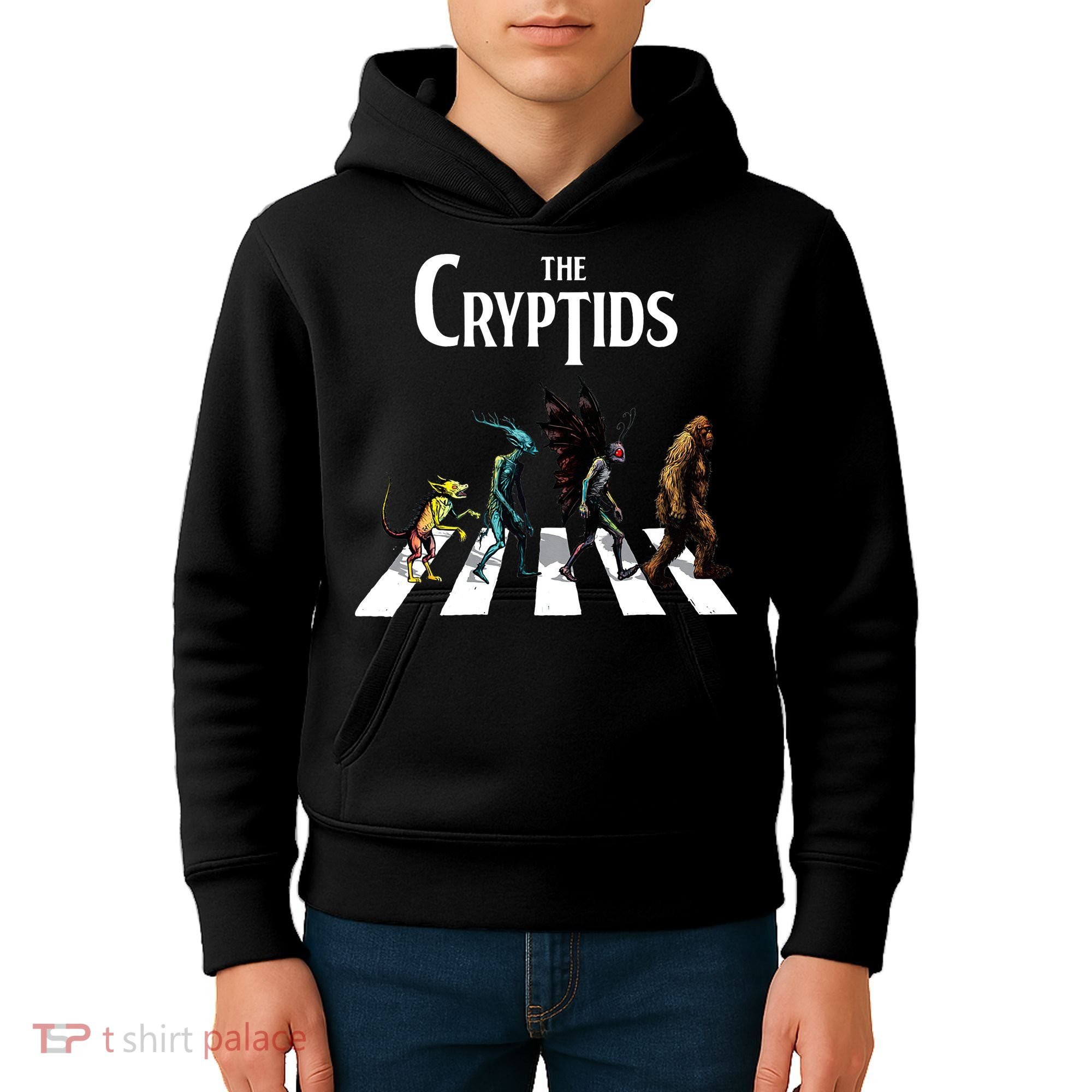 The Cryptids Bigfoot Mothman Wendigo Chupacabra Creatures Kids Hoodie