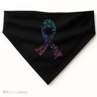 Thyroid Cancer Battle Warrior Gifts Thyroid Ribbon USA-Made Doggie Bandana thumb 0