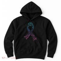 Thyroid Cancer Battle Warrior Gifts Thyroid Ribbon Hoodie thumb 0