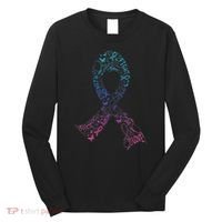 Thyroid Cancer Battle Warrior Gifts Thyroid Ribbon Long Sleeve Shirt thumb 0
