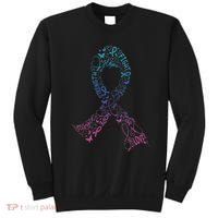 Thyroid Cancer Battle Warrior Gifts Thyroid Ribbon Sweatshirt thumb 0