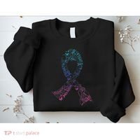 Thyroid Cancer Battle Warrior Gifts Thyroid Ribbon Sweatshirt thumb 2