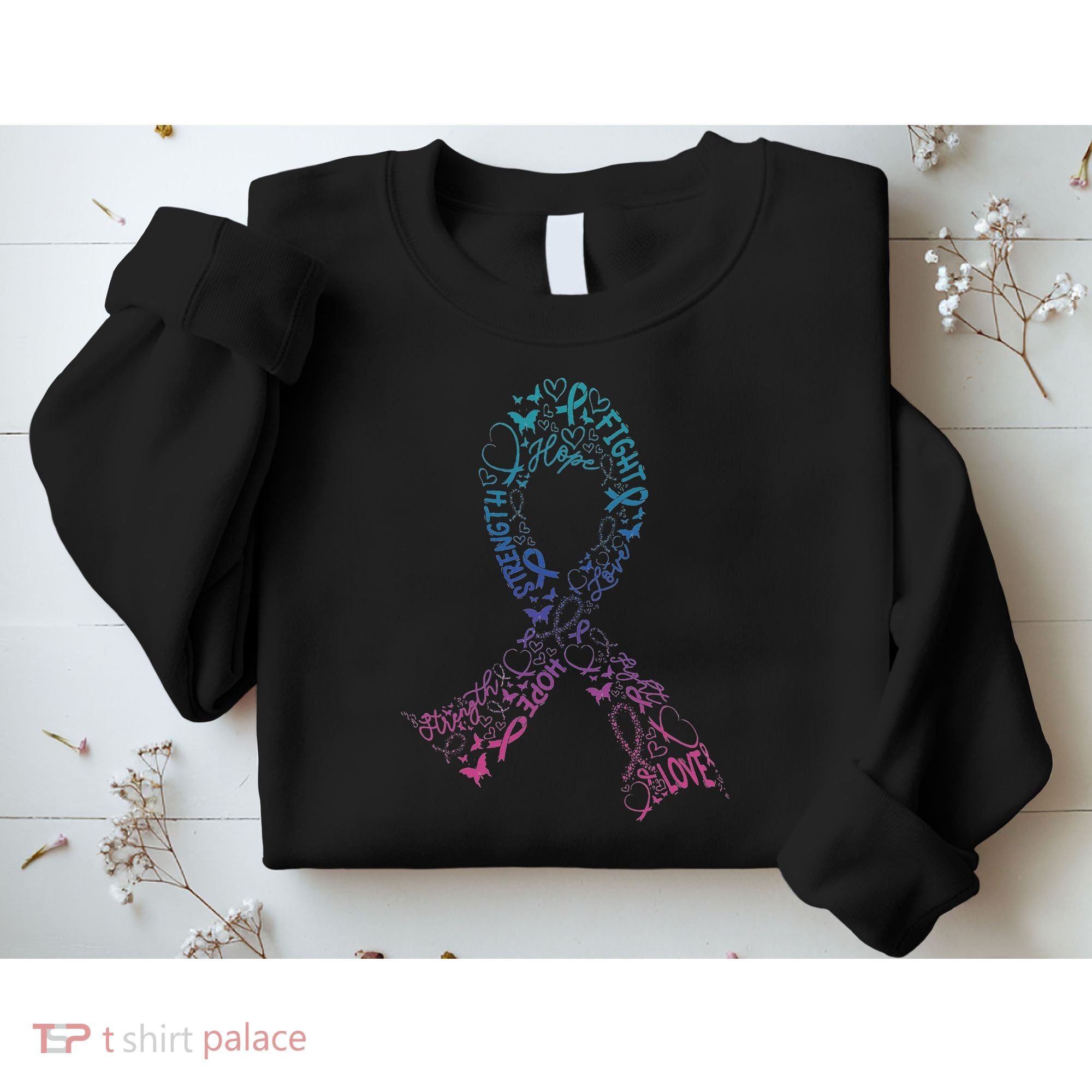 Thyroid Cancer Battle Warrior Gifts Thyroid Ribbon Sweatshirt