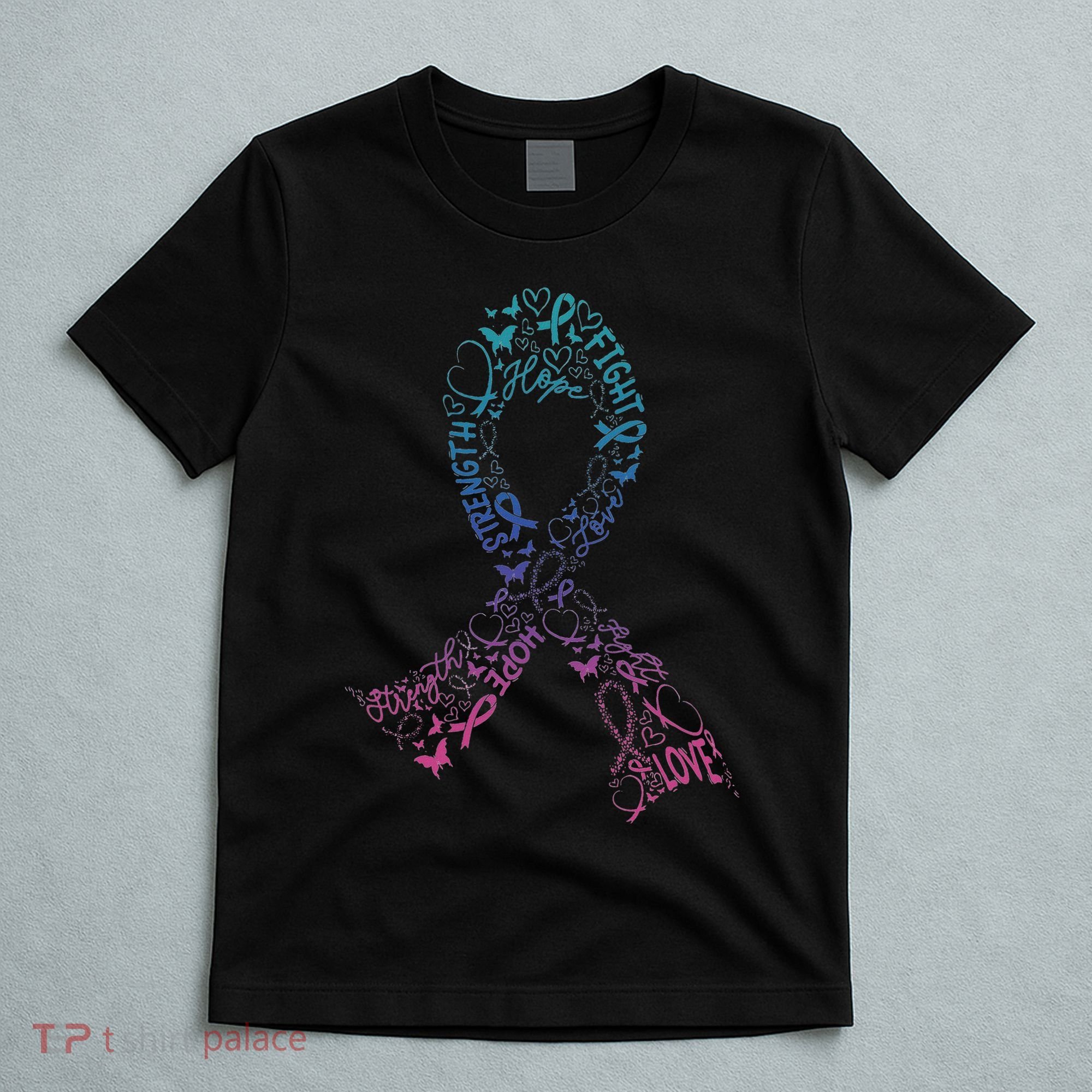 Thyroid Cancer Battle Warrior Gifts Thyroid Ribbon T-Shirt