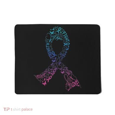 Thyroid Cancer Battle Warrior Gifts Thyroid Ribbon Mousepad