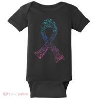Thyroid Cancer Battle Warrior Gifts Thyroid Ribbon Baby Bodysuit thumb 0