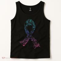 Thyroid Cancer Battle Warrior Gifts Thyroid Ribbon Tank Top thumb 2